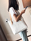 Fashion White Square Shape Decorated Bag