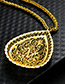 Elegant Gold Color Oval Shape Decorated Necklace