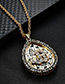 Elegant Gold Color Oval Shape Decorated Necklace