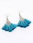 Bohemia Red Hollow Out Decorated Tassel Earrings