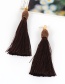 Bohemia Plum-red Pure Color Decorated Tassel Earrings