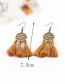 Bohemia Black Hollow Out Decorated Tassel Earrings