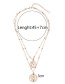 Fashion Gold Color Coin Shape Decorated Doubla Layer Necklace