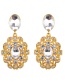 Luxury Gold Color Round Shape Diamond Decorated Jewelry Sets
