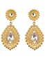 Luxury Gold Color Waterdrop Shape Diamond Decorated Jewelry Sets
