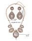 Luxury Silver Color Waterdrop Shape Diamond Decorated Jewelry Sets