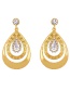 Exaggerated Antique Gold Watershape Shape Diamond Decorated Jewelry Sets