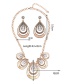 Exaggerated Gold Color Watershape Shape Diamond Decorated Jewelry Sets