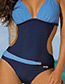 Sexy Navy Color-maching Decorated Swimwear
