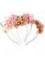 Lovely Red+pink Flower Shape Decorated Cat Ear Hair Clasp