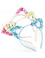 Lovely Blue Flower Shape Decorated Cat Ear Hair Clasp