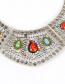 Retro Silver Color Round Shape Decorated Necklace