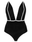 Sexy Black Color-matching Decorated Swimwear
