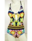 Bohemia Multi-color Flower Shape Decorated Swimwear