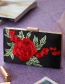 Vintage Black Embroidery Flower Shape Decorated Hand Bag