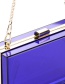 Fashion Sapphire Blue Pure Color Decorated Sqaure Shape Bag