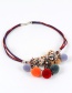 Bohemia Multi-color Fuzzy Ball Decorated Pom Necklace