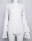 Lovely White Pure Color Decorated Sweater