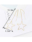 Fashion Gold Color Star Shape Decorated Pure Color Earrings