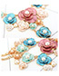 Fashion Multi-color Flower&pearls Decorated Necklace