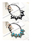 Trendy Blue Oval Shape Diamond Decorated Necklace