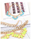 Fashion Yellow Oval Shape Diamond Decorated Double Layer Necklace