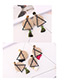 Personality White Triangle Shape Decorated Tassel Earrings
