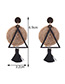 Personality Black Triangle Shape Decorated Tassel Earrings