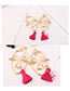 Personality Plum-red Hollow Out Decorated Mask Earrings