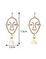 Personality White Hollow Out Decorated Mask Earrings