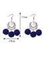Bohemia Blue Hollow Out Decorated Pom Earrings