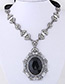 Fashion Silver Color Diamond Decorated Necklace