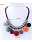 Fashion Red Ball Decorated Pom Necklace