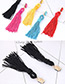 Trendy Black Long Tassel Decorated Pure Color Earrings