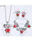 Lovely Red Bear Pendant Decorated Jewelry Sets