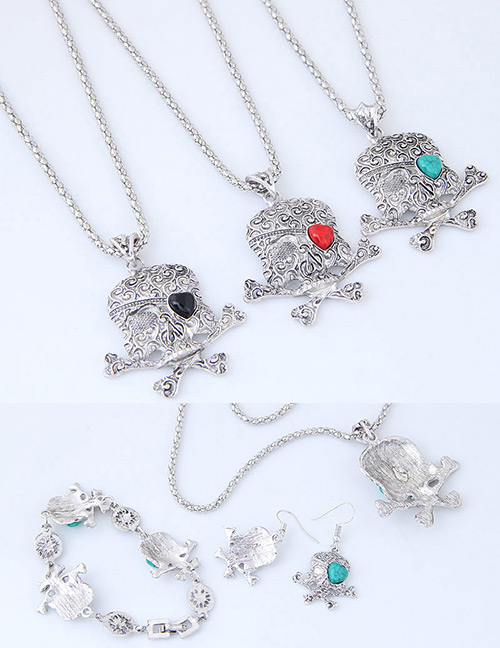 Lovely Red Skeleton Shape Decorated Jewelry Sets