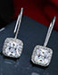Elegant Silver Color Square Shape Decorated Earrings