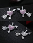 Lovely Purple Heart Shape Decorated Earrings