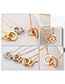 Fashion Gold Color Cross Design Decorated Necklace