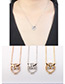Lovely Rose Gold Color Owl Shape Decorated Necklace
