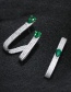 Elegant Green Waterdrop Diamond Decorated Earrings