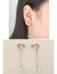 Elegant Gold Heart Shape Decorated Earrings