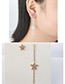 Elegant Gold Star Shape Decorated Earrings