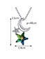 Fashion Green Moon&star Shape Decorated Necklace