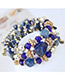 Elegant Sapphire Blue Round Shape Decorated Multilayer Bracelet