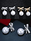 Elegant Silver Color Bowknot Shape Decorated Earrings