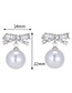 Elegant Silver Color Bowknot Shape Decorated Earrings