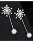 Elegant Silver Color Snowflower Shape Decorated Earrings
