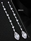 Elegant Silver Color Pure Color Decorated Long Chain Earrings