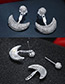 Lovely Silver Color Moon Shape Decorated Earrings